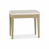 Rimini Aged Oak And Weathered Oak Bedroom Dressing Table Stool Ivory Bonded Leather Upholstery