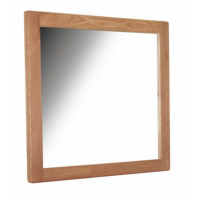 Solid Oak Wood Large Modern Wall Mirror 95cm Tall x 100cm Wide