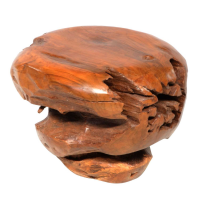 Beautiful Ancient Style Teak Root Living Room Ball Stool 36x48cm