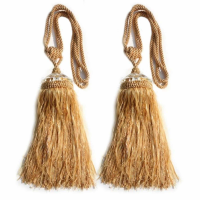 Gold Tassel With Crystal Pair