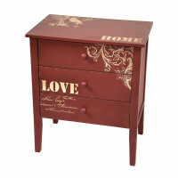 Decorative Pink Scripted Chest of 2 Drawers