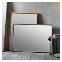 Modern Style Large Grey Rectangle Framed Wall Mirror with Panelled Edge 104x74cm