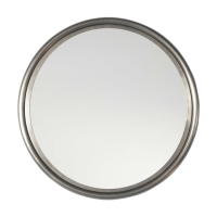 Large Metal Zinc Framed Plain Round Silver Wall Mirror 100cm Diameter