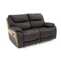 Modern Grey Fabric and Leather 2 Seater Recliner Sofa with Bucket Seat 100x164.6cm