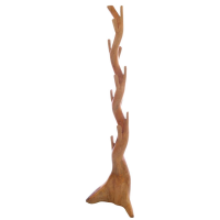 Hand Crafted Natural Wood Tree Root Storage Coat Rack Stand In Solid Teak 195 x 30cm
