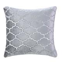 Moroccan Glass Patterned Grey Velvet Cushion