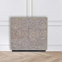 Solid Wood Chest of 6 Drawers Acid Wash Leatherite Boutique Hotel Style