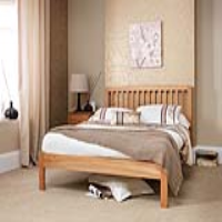 Modern Solid Oak Wood 135cm Double 4ft6in Bed Frame Low Foot End Classic