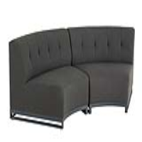 Dark Grey Outdoor Garden Curved 2 Seater Section 2 Pieces Aluminium Framed