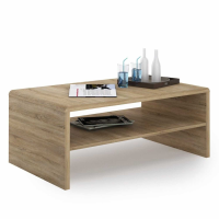 Modern Designer Oak Finish Low Coffee Sofa Table 100cm Wide x 40cm Tall