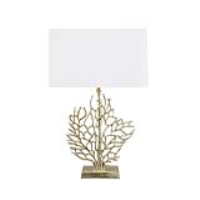 54cm Tree Table Lamp With Gold Silk Shade