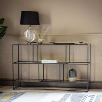 Modern Antique Copper 3 Shelf Open Display Shelving Unit 140cm Wide