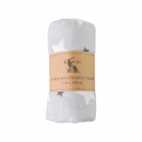 Fleece Throw Grey White