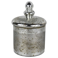 The Lustre Collection Silver Etched Small Trinket Jar
