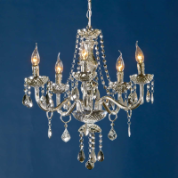 Glimmer Silver Chandelier 5 Arm