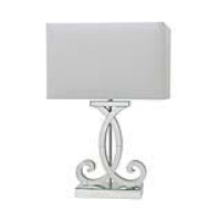 Hera Clear Mirror Table Lamp With White Shade