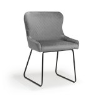 Modern Style Galway Brushed Grey Velvet Upholstered Dining Room Chair 83 x 52cm