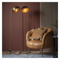 Modern Tall Simple Gold Floor Lamp With Round Dome Head And Hoop Base 141x33cm