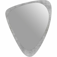 MTO Martin Iron Framed Abstract Wall Mirror Brushed Grey Finish Small 51x63cm