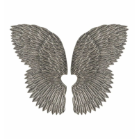 Antique Nickel Life Size Realistic Design Wings Wall Hanging Art in Silver 53x25.5cm