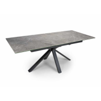 Modern Grey Ceramic Finish Rectangular Extending Dining Table 160 200cm