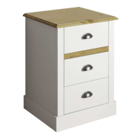 Sandringham 3 Drawer Bedside White And Pine