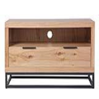 Oak and Metal Small Living Room TV Media Unit With 1 Drawer 50 x 150cm