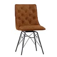 Studded Back Chair With Ornate Legs Tan