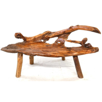 Tree Root Hall Bench Seat in Natural Solid Wood