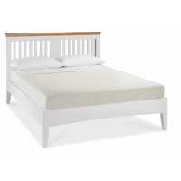 Hampstead Two Tone Ivory Painted And Oak Slatted Bedstead 4ft6inch Double 135cm