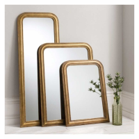 Vintage Style Gold Leaf Finish Beaded Large Rectangle Bedroom Wall Mirror 147x56cm