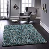 Origins Hand Tufted Pure Wool Blue Shaggy Soft Rectangular Floor Rug 120x170cm