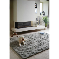 Modern Origins Hand Tufted Basket Weave Pure Wool 3D New Light Grey Rectangular Rug 80x150cm