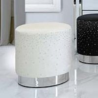 Value Ivory Round Stool With Sparkle Pattern