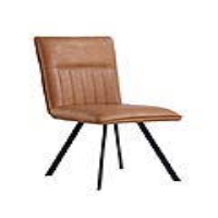 Traditional Style Tan Leather Upholstered Metal Carver Dining Room Chair 92.5 x 49cm