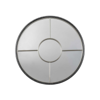 Size mm 754 Black Silver Rocca Round Mirror Silver Large