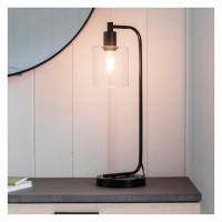 Modern Style Matt Black Finish Metal Table Lighting Lamp 54 x 16.5cm