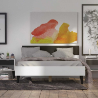 Retro Modern Double 4ft6in Bed in White and Black Matt 140cm x 200cm
