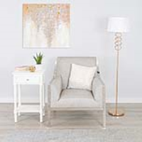 159cm Metal Gold Swirl Design Base With Drum Shaped Fabric White Shade Floor Lamp