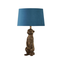 Morris The Meercat Table Lamp With Teal Velvet Shade
