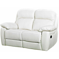 Aston Modern Style Ivory Leather Upholstered 2 Seater fixed Sofa 97x146cm