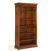 Mahogany Dark Wood Bookcase 190cm Tall 5 Adjustable Shelves 100cm Wide