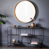Industrial Antique Silver Metal Framed Large Open Sideboard Shelving Unit 84x140x30cm