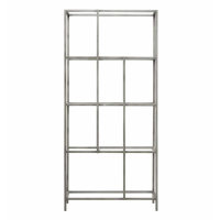 Modern Style Silver Finish 4 Shelf Glass Top Living Room Display Unit 150 x 70cm