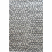 Missour Jacquard Dury Charcoal And Natural Pattern 160x230cm Hemp Cotton Rug