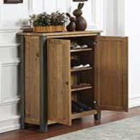 Urban Elegance Industrial Reclaimed Large Shoe Cabinet Storage Cupboard 107x80x36cm