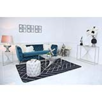 Silver Metal And Glass Coffee Table