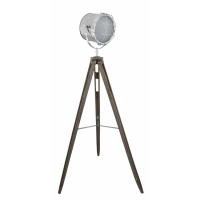 Grey Hollywood Directors Style Wooden Tripod Table Lamp