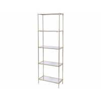 Mylas Gold Painted Metal Shelving Unit With 5 Mirrored Glass Shelves