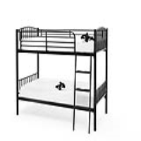 Black Metal Twin Kids Childrens Bunk Bed 90cm Single 3ft with Ladder